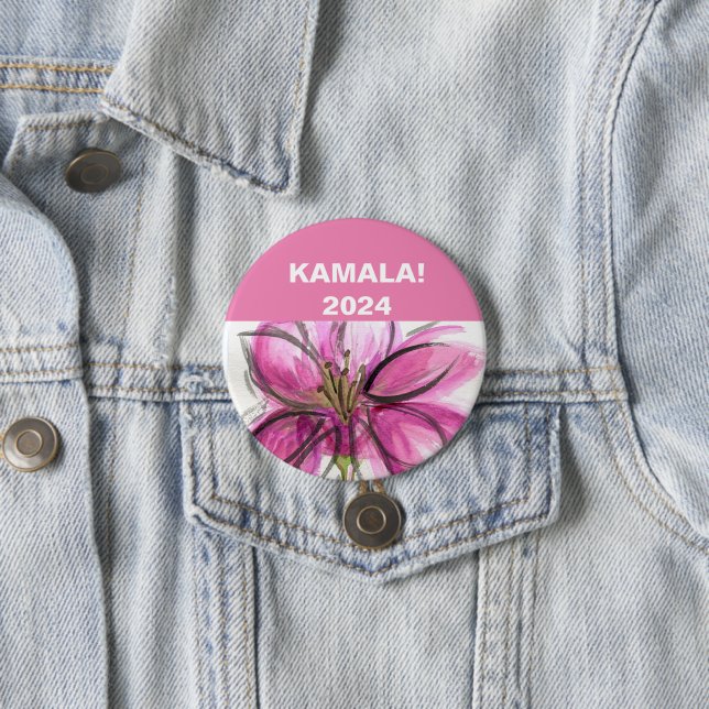 Macaron Rond 7,6 Cm VOTEZ ! Kamala 2024 (En situation)