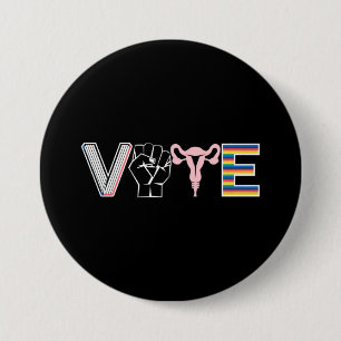 Macaron Rond 7,6 Cm Votez Livres Interdits Droits Reproductifs BLM LGB