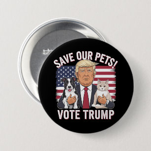 Macaron Rond 7,6 Cm Votez Trump Sauvez Nos Animaux de Compagnie Chats 