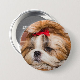 Macaron Rond 7,6 Cm Votre chiot chien animal de compagnie photo person