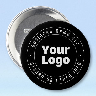 Macaron Rond 7,6 Cm Votre logo et modèle de texte modifiable Noir et
