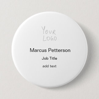 Macaron Rond 7,6 Cm votre logo nom moderne titre de poste minimal affa