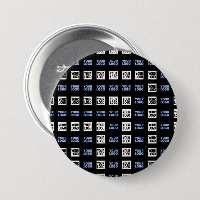 Macaron Rond 7,6 Cm Votre logo ou image téléchargée | Motif géométriqu (Devant & derrière)