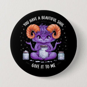Macaron Rond 7,6 Cm Vous avez une belle âme satanique Baphomet