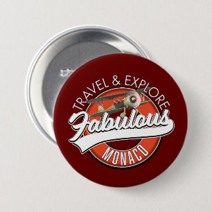 Macaron Rond 7,6 Cm voyager explorer fabuleux logo de Monaco