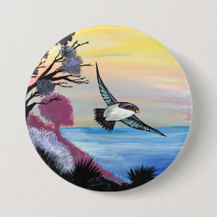 Macaron Rond 7,6 Cm Vue Oiseaux