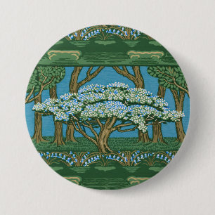 Macaron Rond 7,6 Cm Walter Crane Papier peint vintage forêt de mai arb