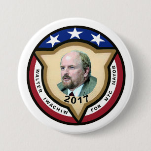 Macaron Rond 7,6 Cm Walter Iwachiw pour le maire de NYC en 2017
