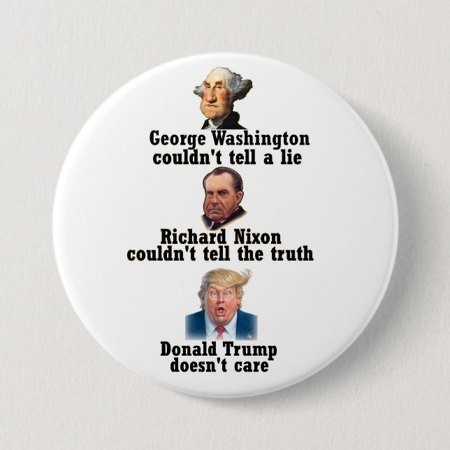 Macaron Rond 7,6 Cm Washington, Nixon et Trump (Devant)