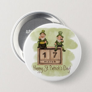Macaron Rond 7,6 Cm Whimsical Leprechauns St. Patrick's Day