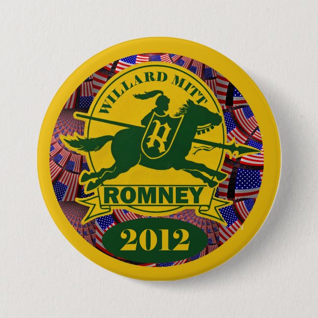 Macaron Rond 7,6 Cm Willard Mitt Romney 2012 (Devant)