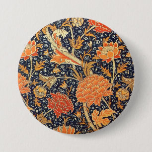 Macaron Rond 7,6 Cm William Morris Cray Floral Art Nouveau Motif