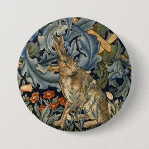 Macaron Rond 7,6 Cm William Morris Forest Rabbit Floral Art