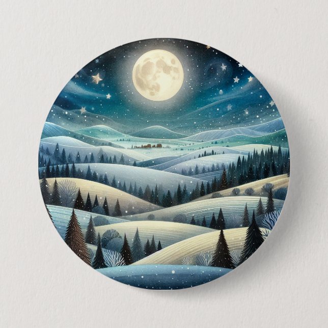 Macaron Rond 7,6 Cm Winter Hillsides (Devant)