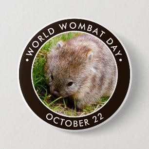 Macaron Rond 7,6 Cm World Wombat Day, mignon bébé wombat