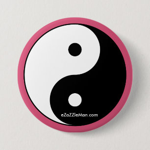 MACARON ROND 7,6 CM YIN YANG PIN - C'EST PERSONNALISABLE, AUSSI !