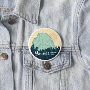 Macaron Rond 7,6 Cm Yosemite National Park Half Dome Hiking Golden