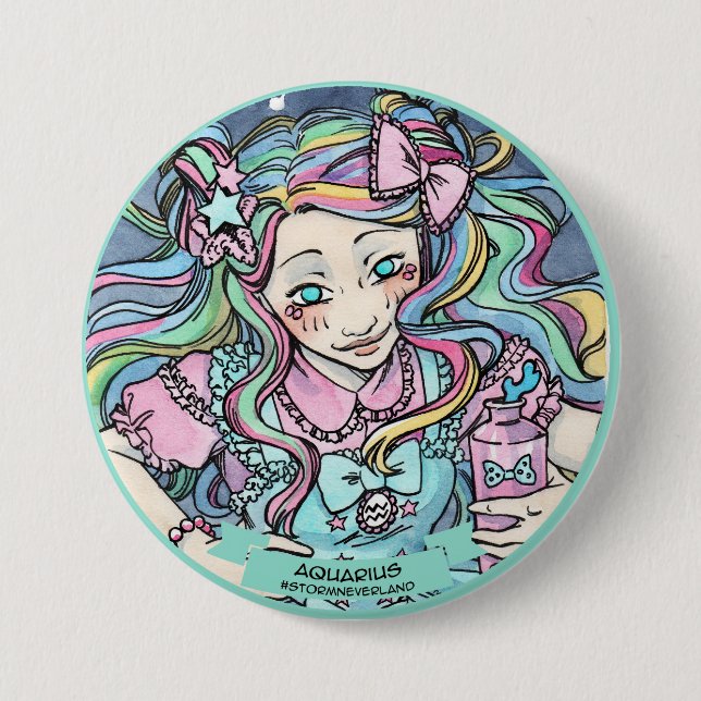 Macaron Rond 7,6 Cm Zodiaque de Lolita (Devant)