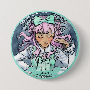 Macaron Rond 7,6 Cm Zodiaque de Lolita : Vierge