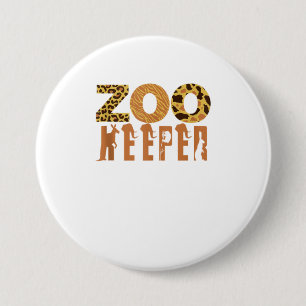 Macaron Rond 7,6 Cm Zoo Keeper Animal Love Art Jungle Safari Exp