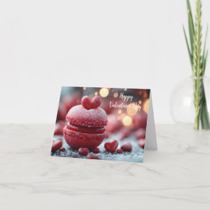 Macaron rouge délicieux Carte de vœux de la Saint-