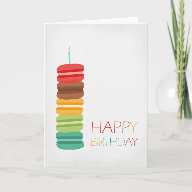 Macaron Stack Cake - Birthday Card (Front)