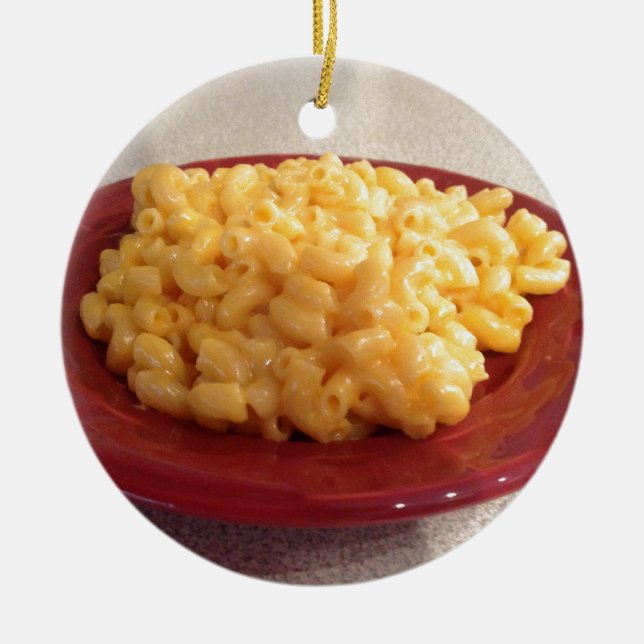 Macaroni and Cheese Ceramic Ornament (Front)