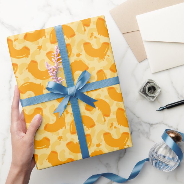 Macaroni and Cheese Pattern Wrapping Paper (Gifting)