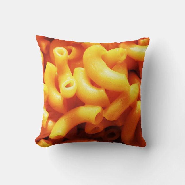 Macaroni and Cheese Throw Pillow (Front)