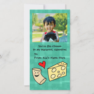 Macaroni Loves Cheese Cute Kids Valentine Holiday Card