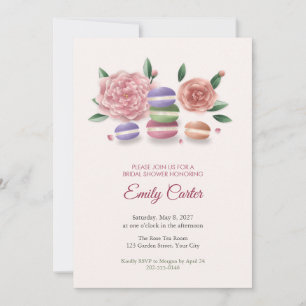 Macarons and Peonies Bridal Shower Invitation