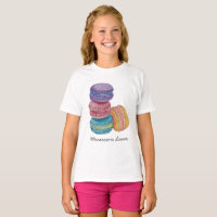 Macarons Arc-En-Ciel Dans T-Shirt Aquarelle