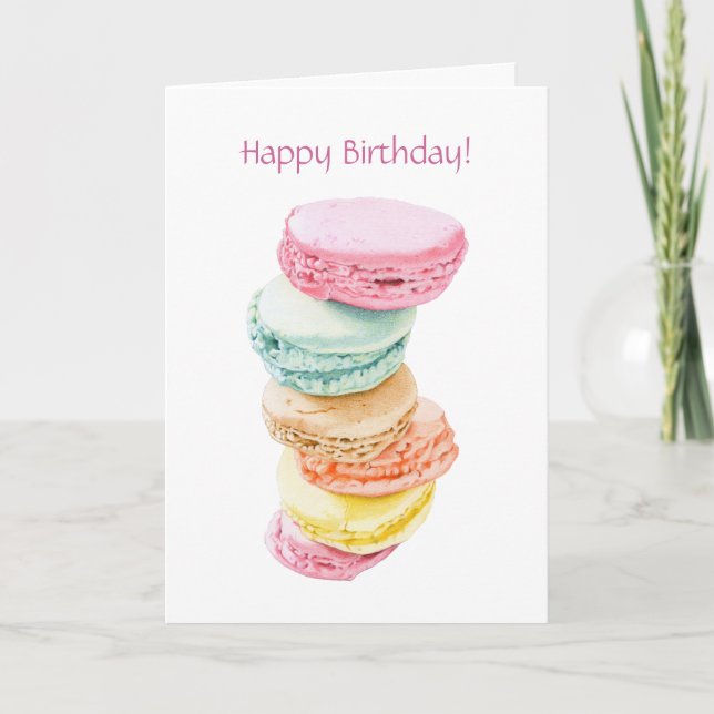 Macarons Birthday Card (Front)