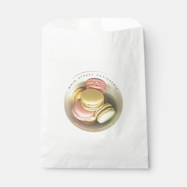 Macarons Bowl Food Business Bakery Patisserie Favour Bag (Front)