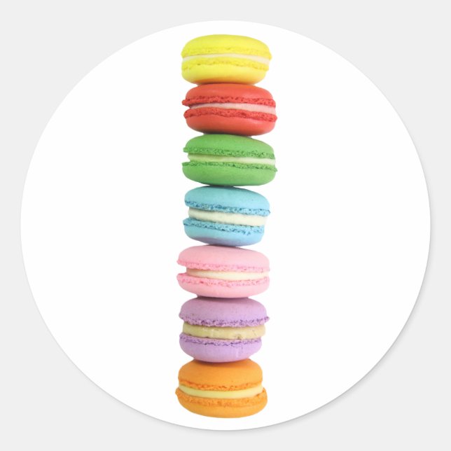 Macarons Classic Round Sticker (Front)