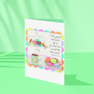 Macarons colorés Carte d'amitié douce