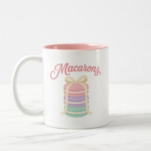 Macarons - Coquette Pastel Dessert Design Two-Tone Coffee Mug