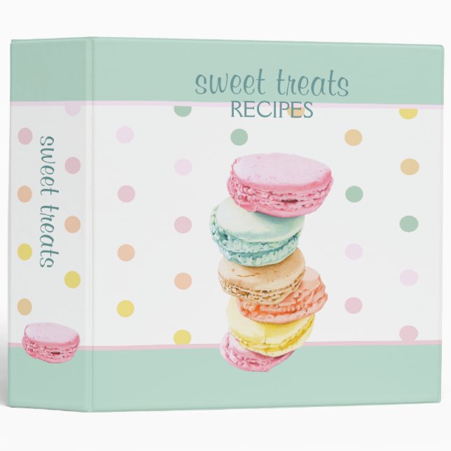 Macarons dots Avery Classeur (Devant/Côté)