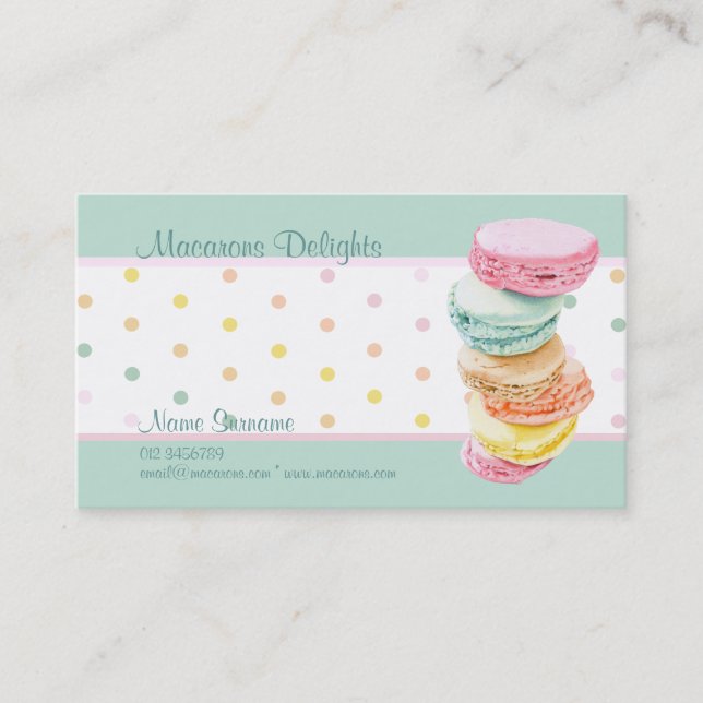 Macarons dots Business Card (Front)