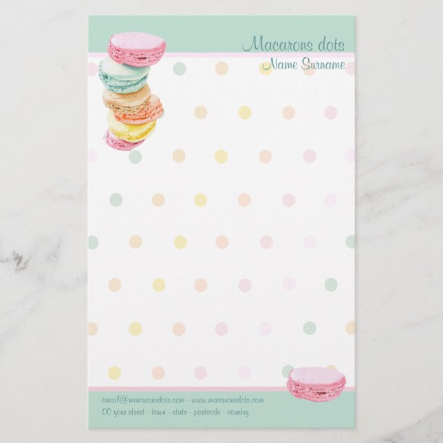 Macarons dots Stationery (Front)