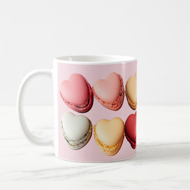 Macarons en forme de coeur Coeurs Café Mug (Gauche)