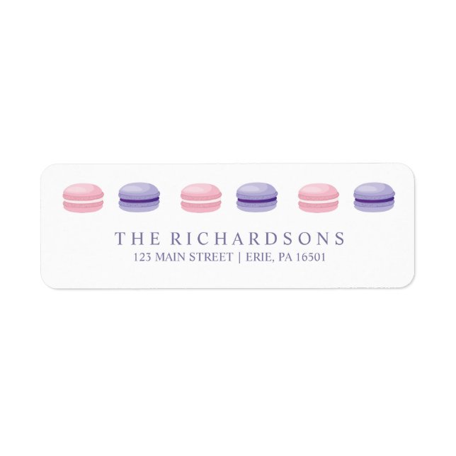 Macarons français doux et chic rose et violet (Devant)