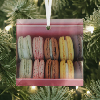 Macarons in different colours  glass ornament