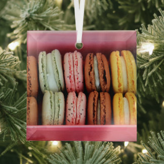 Macarons in different colours  glass ornament