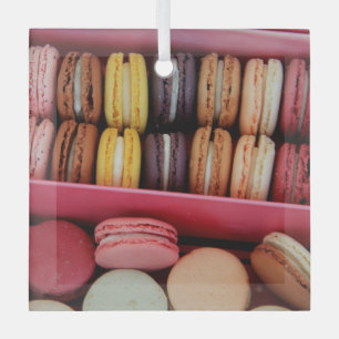 Macarons in different colours glass ornament