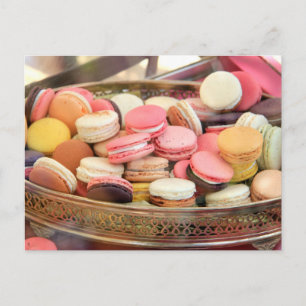 Macarons in different colours postcard