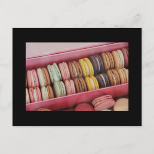 Macarons in different colours postcard