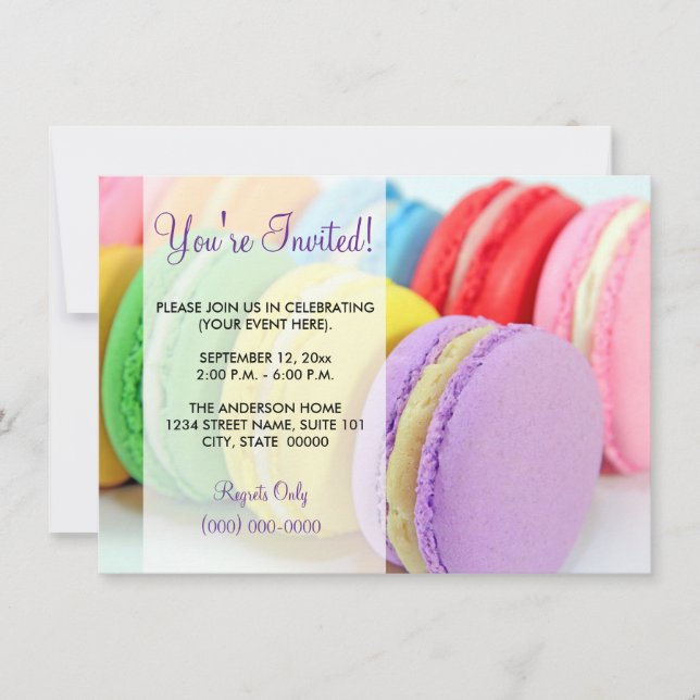 Macarons Invitations (Front)