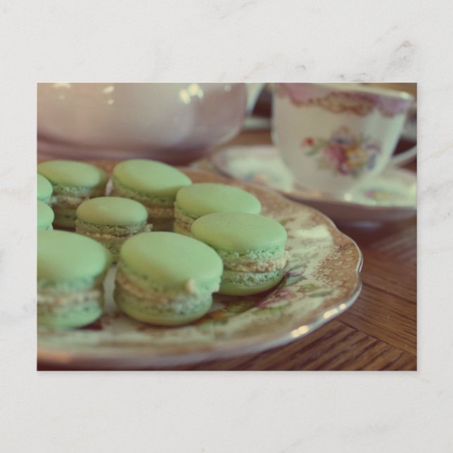 Macarons pour carte postale de thé après-midi (Devant)