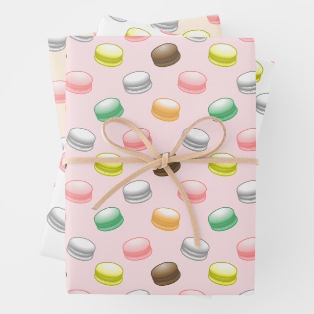 Macarons Sweet 16 birthday Wrapping Paper Sheet (In situ)